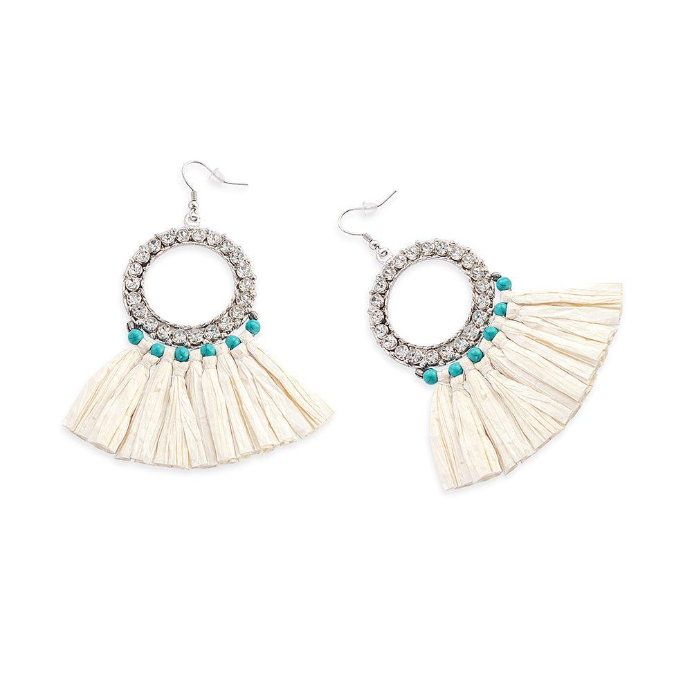 Cornbrush Dancers Earrings In White - Myra USA