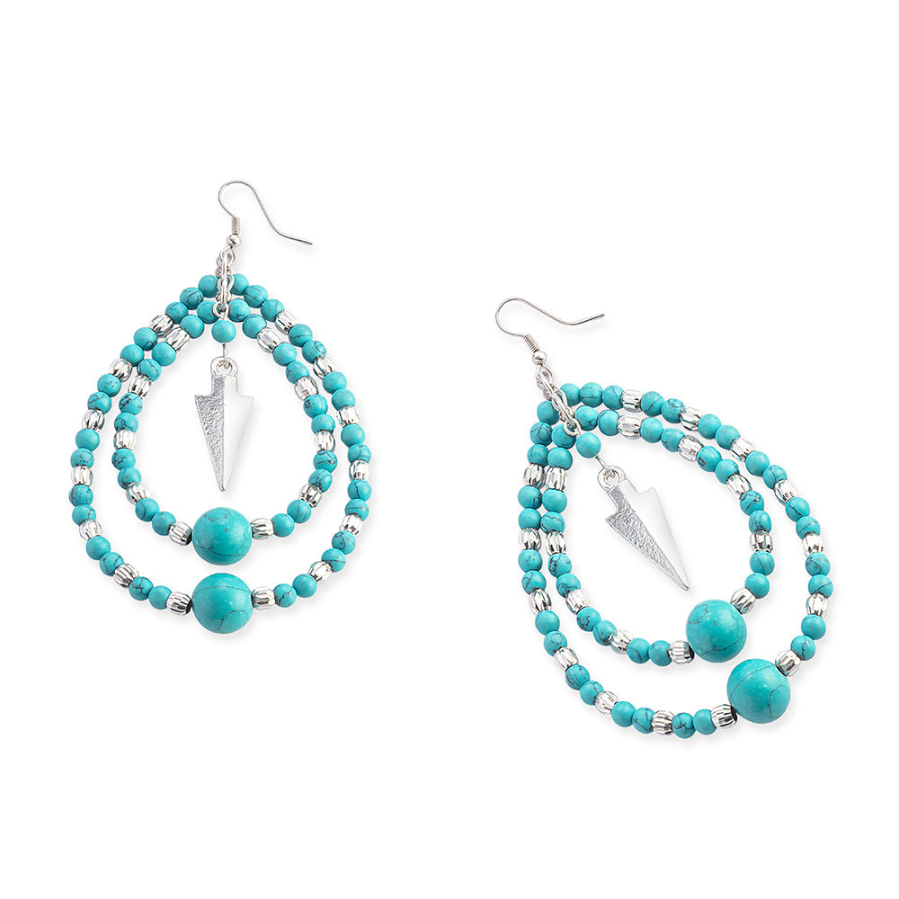 Heritage Arrow Earrings In Blue - Myra USA