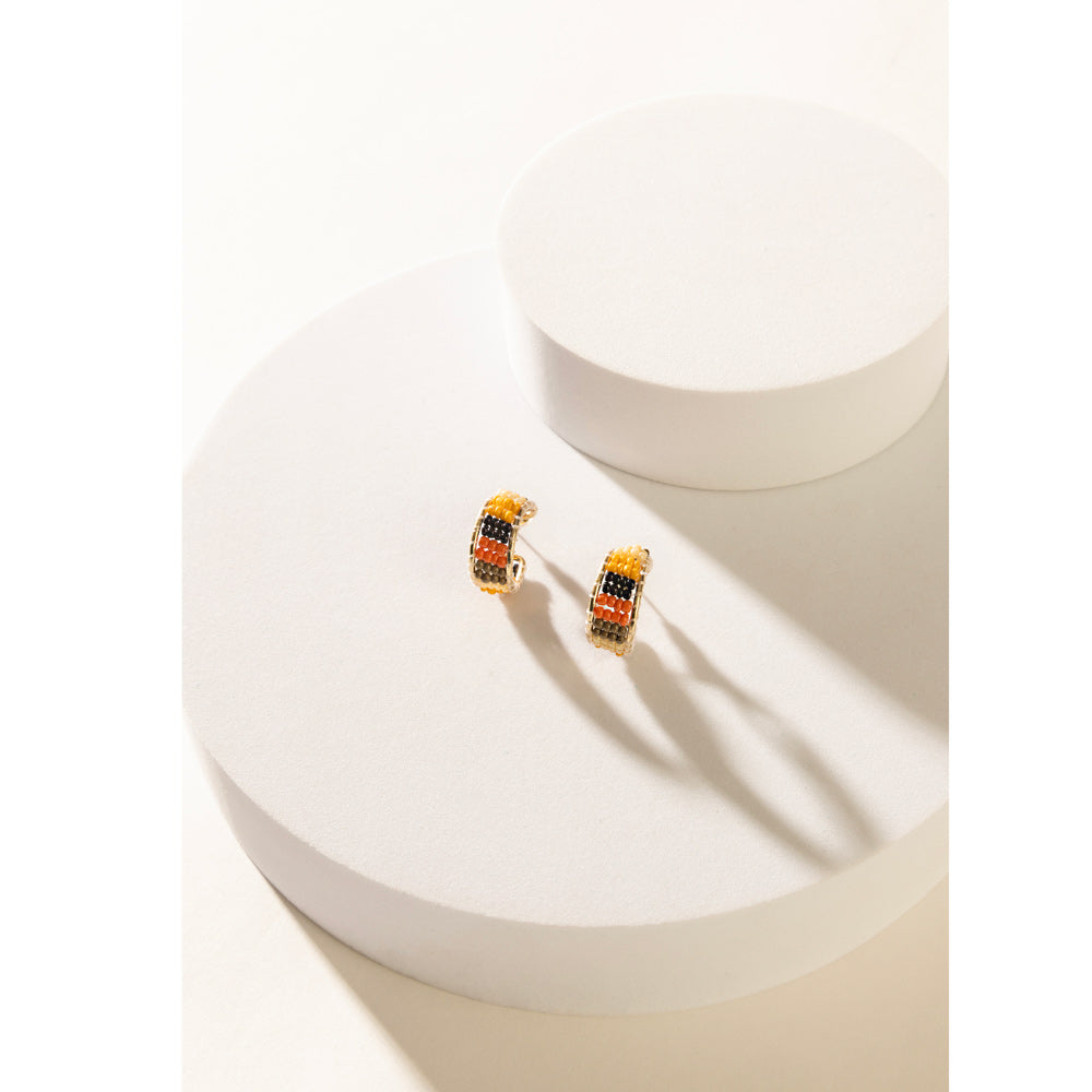 Gerramonda Bead Earrings In Black and Orange - Myra USA