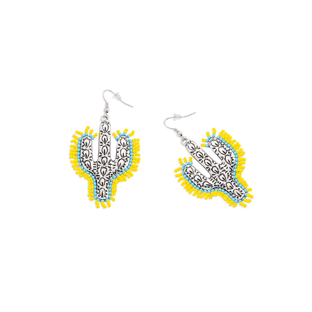 Radiant Saguaros Earrings In Yellow - Myra USA