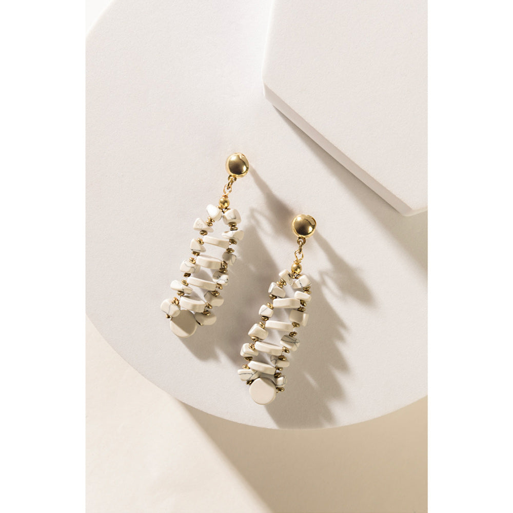Seraphah Dimensional Earrings In White - Myra USA