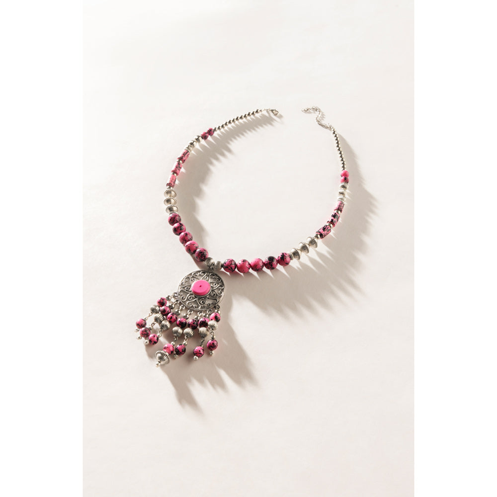 Luxi Concho Necklace In Pink - Myra USA