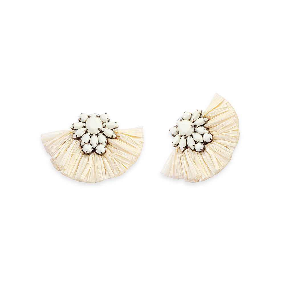 Cornflower Sky Earrings In White - Myra USA