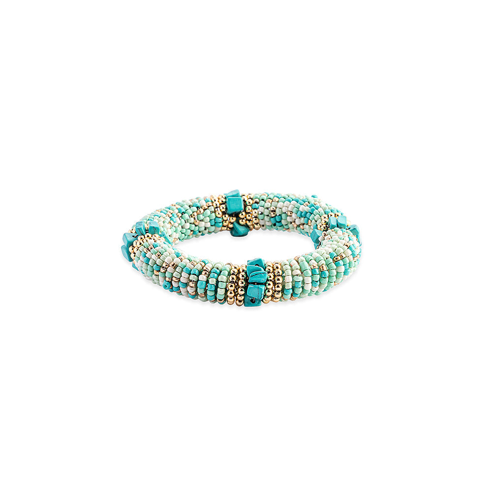 Great Valley Beaded Bracelet In Turquoise - Myra USA