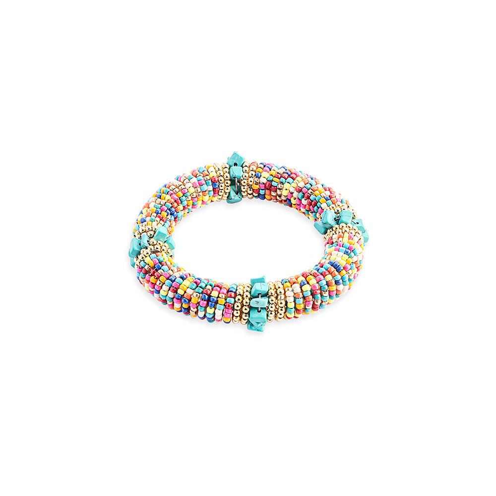 Great Valley Beaded Bracelet In Red and Blue - Myra USA