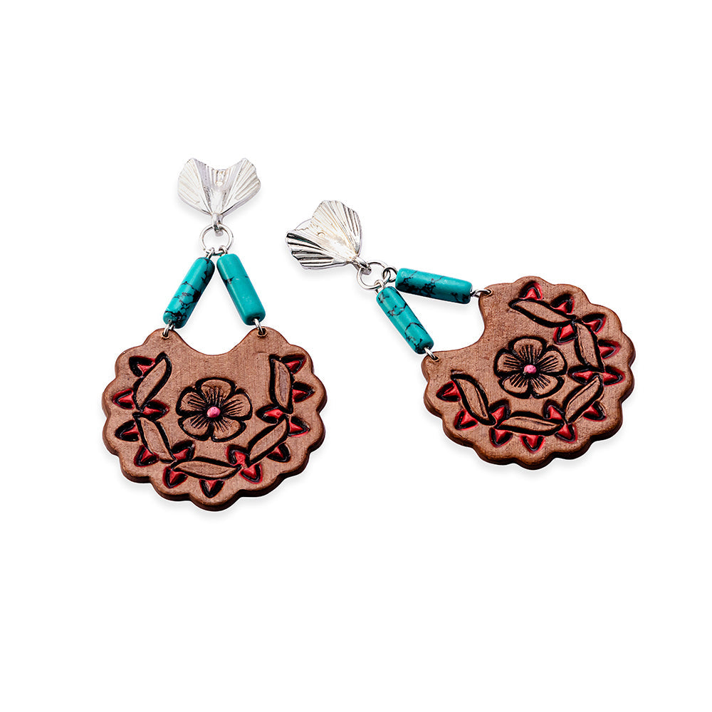 Mesa Magnolia Earrings In Brown - Myra USA