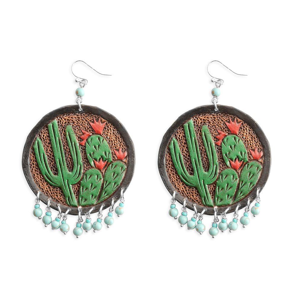 Prairie Pricklies Earrings In Green - Myra USA