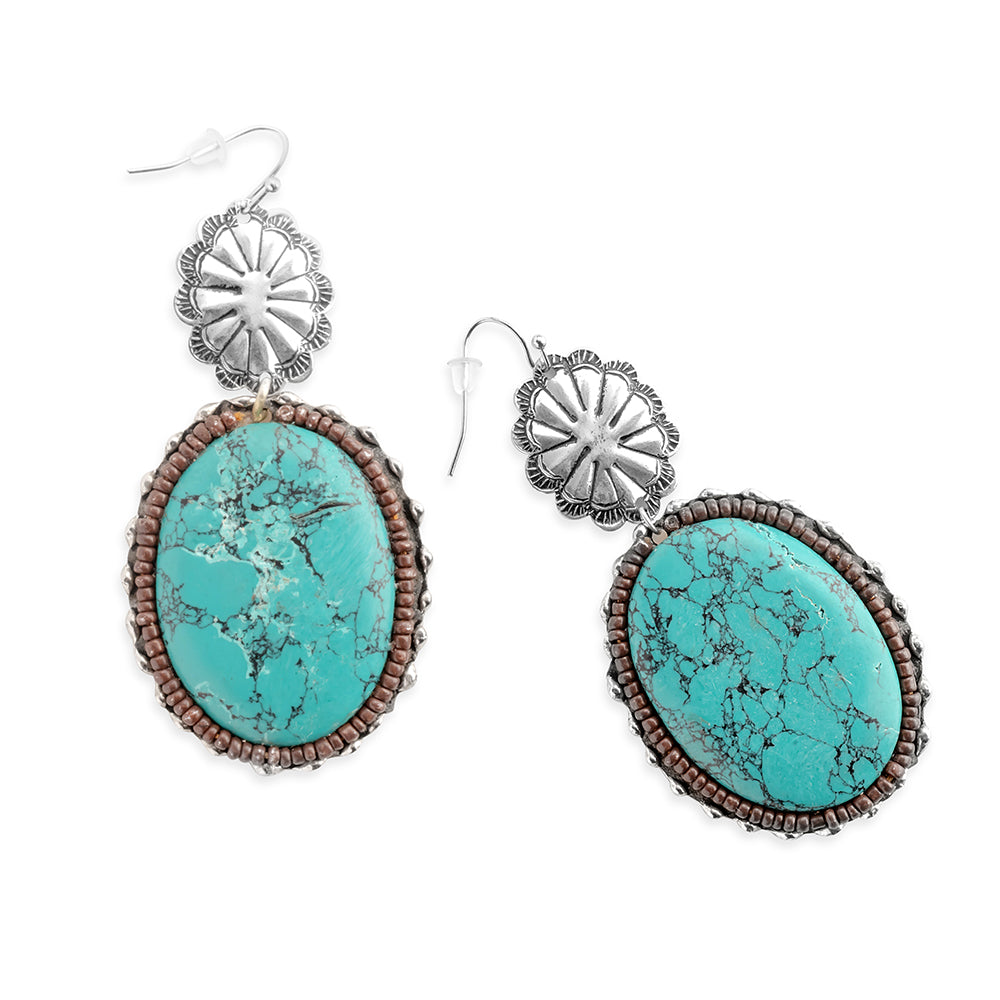 Conchos Midas Earrings In Blue - Myra USA