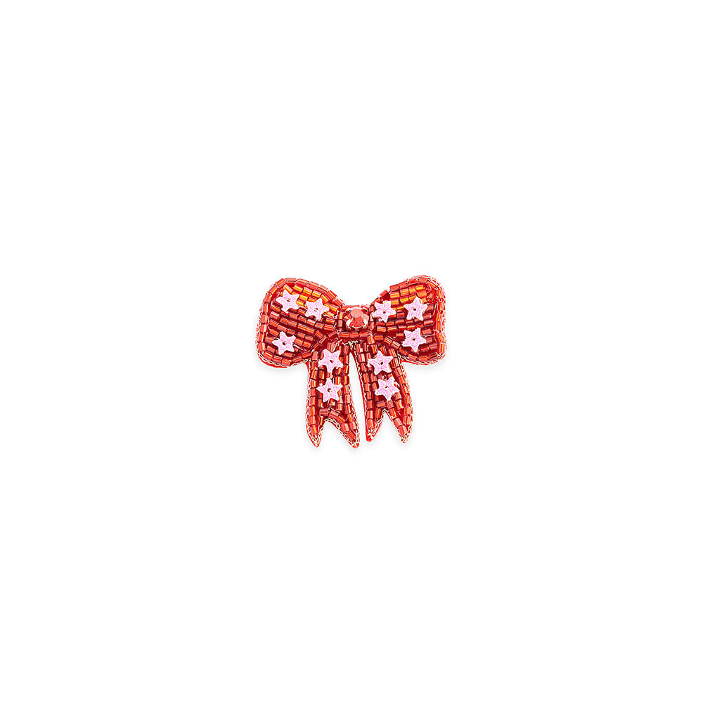 Lovely Bow Brooch In Red - Myra USA