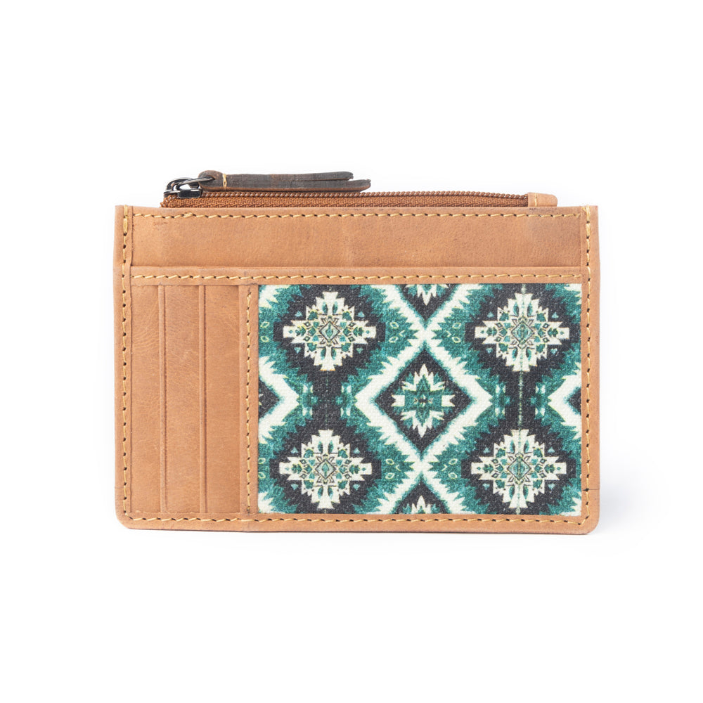 Desert Diamond Credit Card Holder In Brown and Green - Myra USA