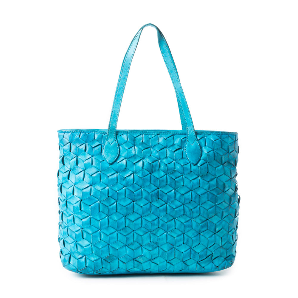 Aqua Prism Market Tote Bag In Blue - Myra USA