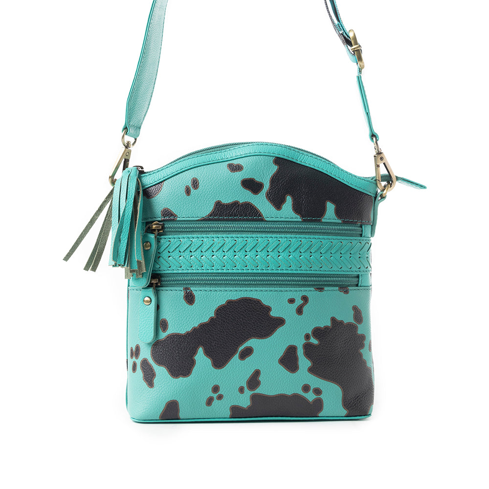 Prairie Sage Spotted Shoulder Bag In Turquoise - Myra USA