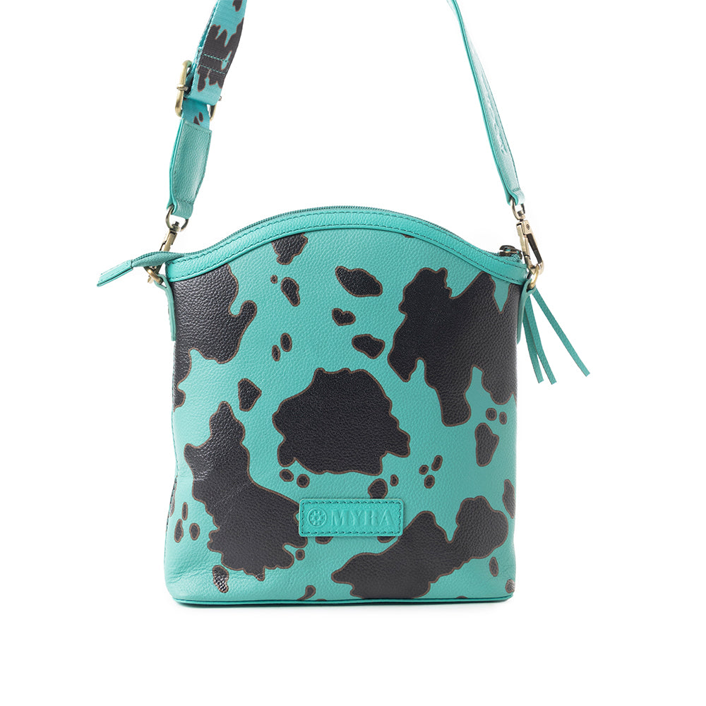 Prairie Sage Spotted Shoulder Bag In Turquoise - Myra USA
