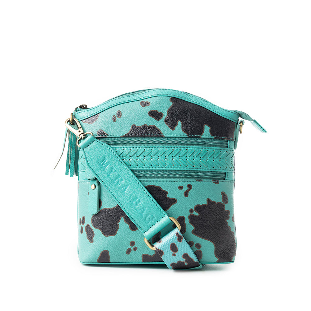 Prairie Sage Spotted Shoulder Bag In Turquoise - Myra USA