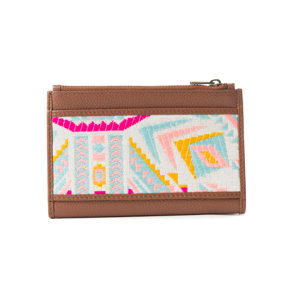Pastel Desert Sunrise Wallet In Brown and Pink - Myra USA