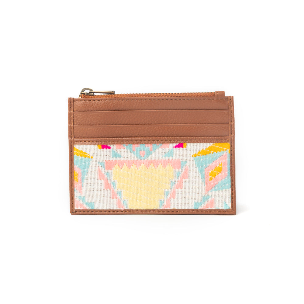 Pastel Desert Sunrise Credit Card Holder In Brown and Yellow - Myra USA