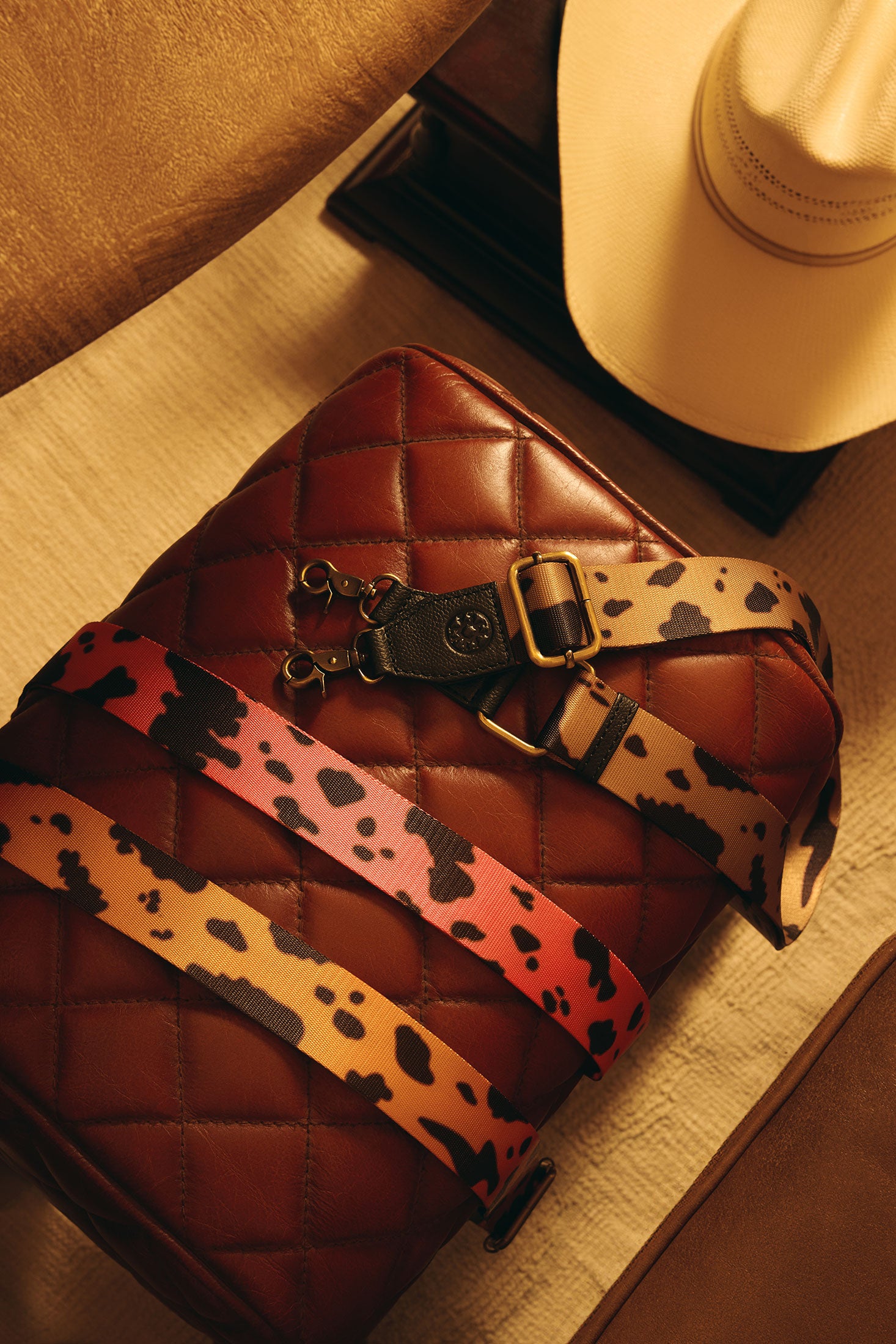 Prairie Sage Spotted Accessory Strap In Brown - Myra USA