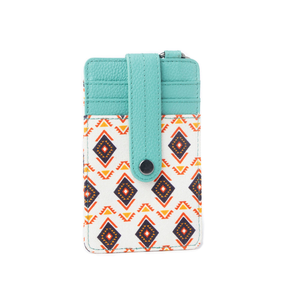 Taralongo Vista Credit Card Holder In White and Green - Myra USA