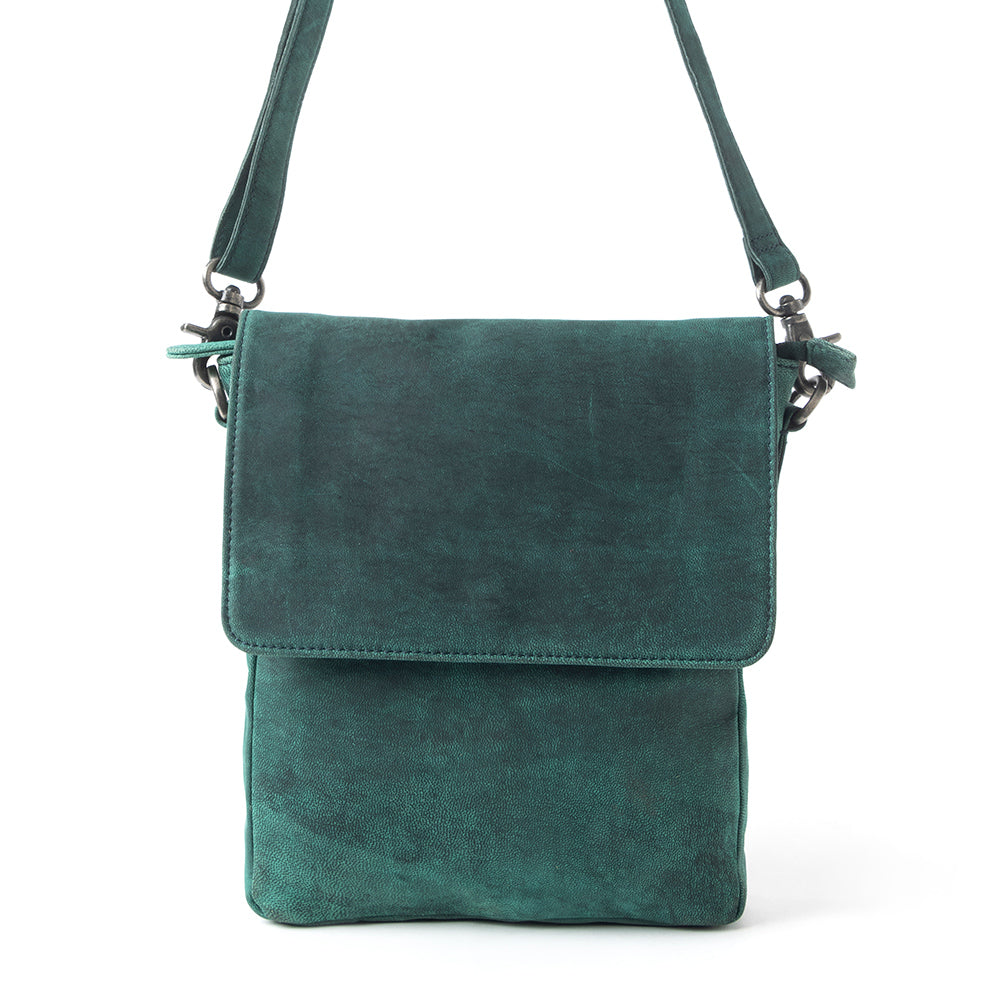 Mountain Heights Messenger Bag In Teal Green - Myra USA