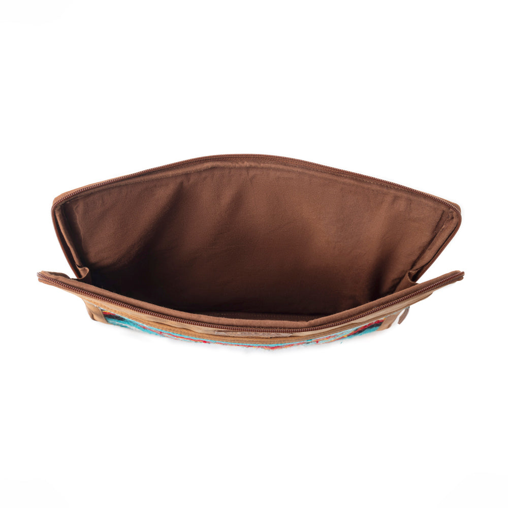Minerva Prairie Laptop Case In Blue And Brown - Myra USA