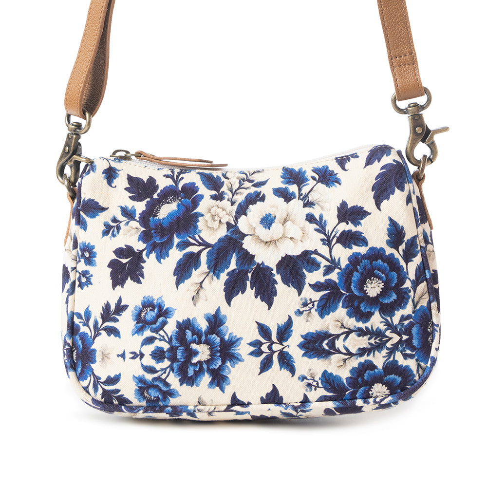 Cottage Rose Crossbody Bag In Blue - Myra USA