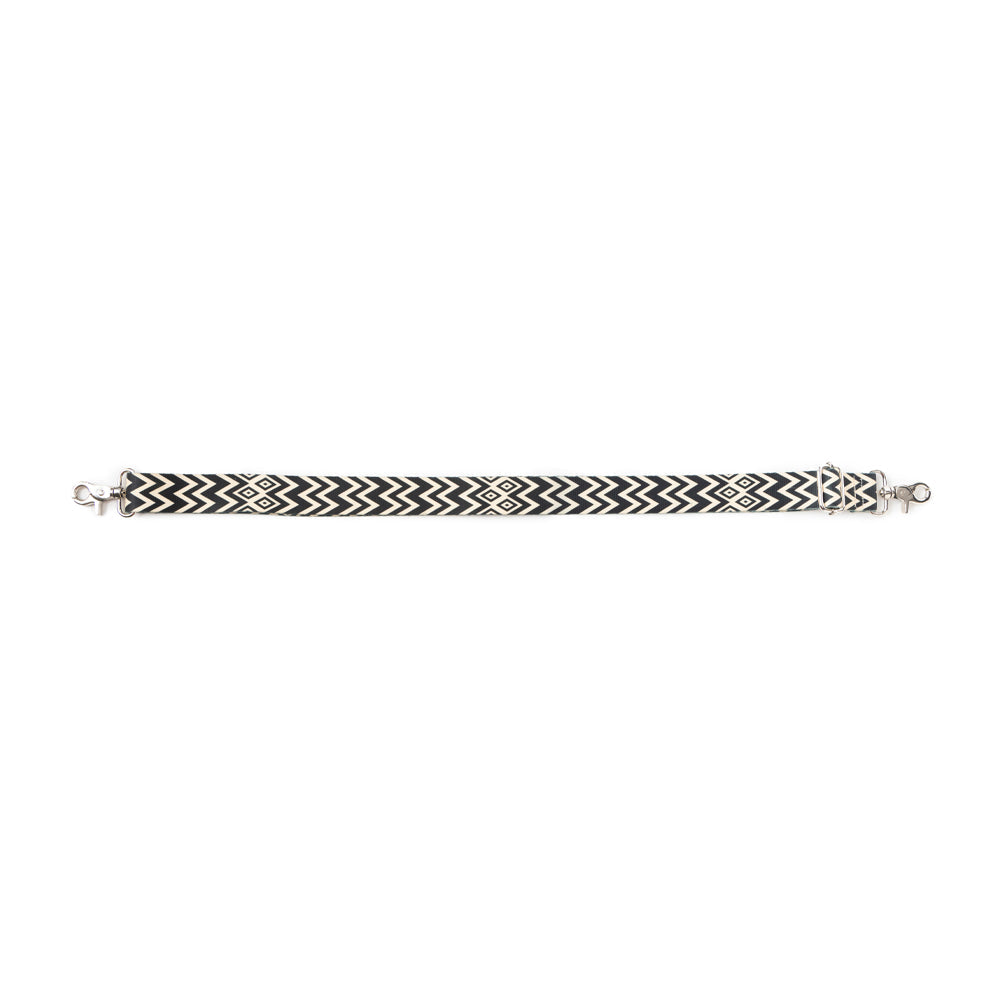 Geometric Vista Accessory Strap In Black and White - Myra USA