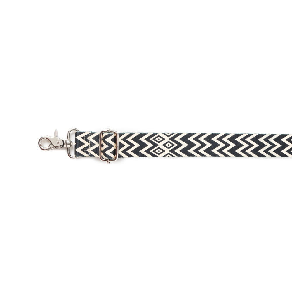 Geometric Vista Accessory Strap In Black and White - Myra USA