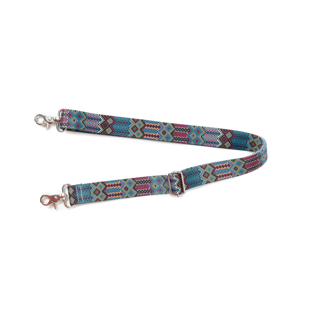 Geometric Vista Accessory Strap In Blue - Myra USA