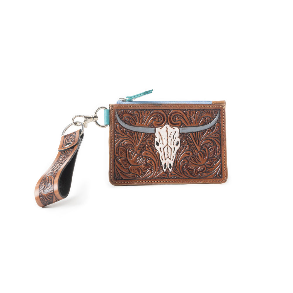 Pride of Prickly Pears Credit Card Holder In Dark Brown - Myra USA