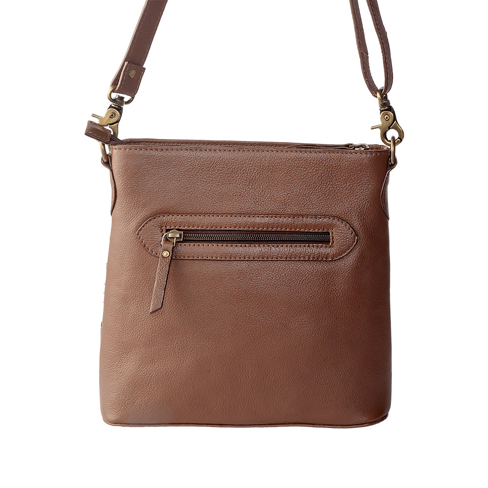 Glorious Rangelands Crossbody Bag In Brown And White