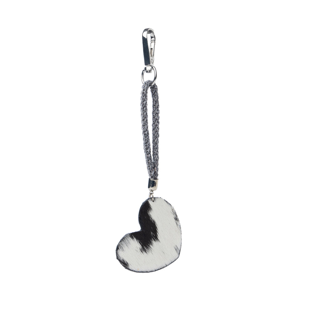Pearls Hold My Heart Bag Charm In Black - Myra USA