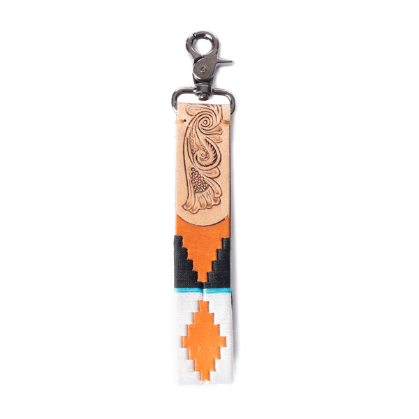 My Desert Dawn Key Fob In White & Black - Myra USA