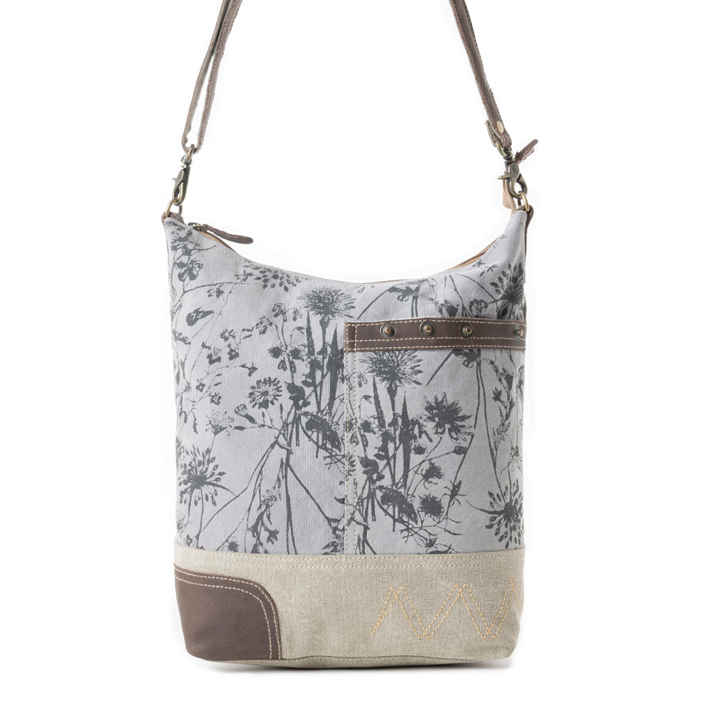 EcoFlora Western Shoulder Bag in Porcelain Bloom - Myra USA