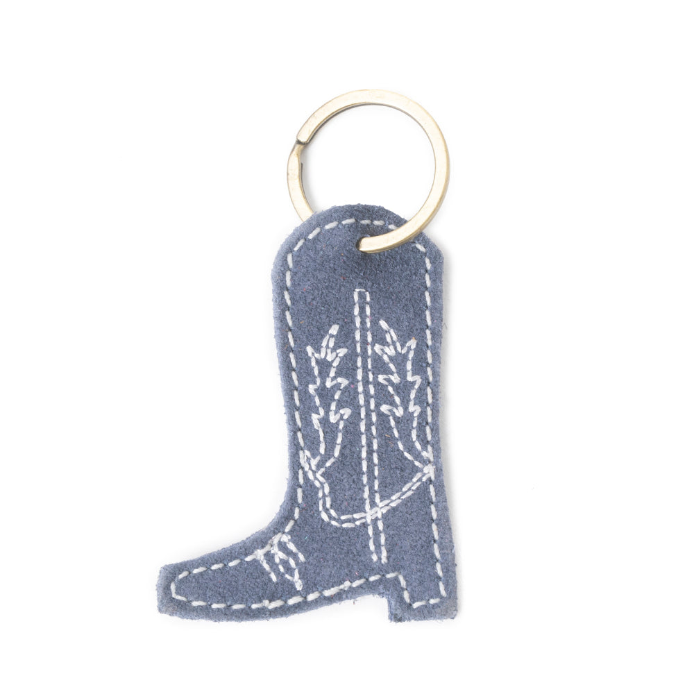 Western Whimsy Leather Key Fob in Bootcut Blue - Myra USA