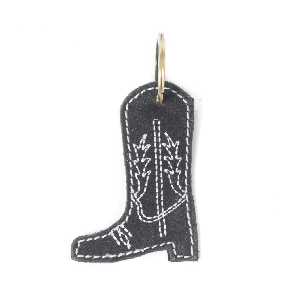 Western Whimsy Leather Key Fob in Bootcut Black - Myra USA