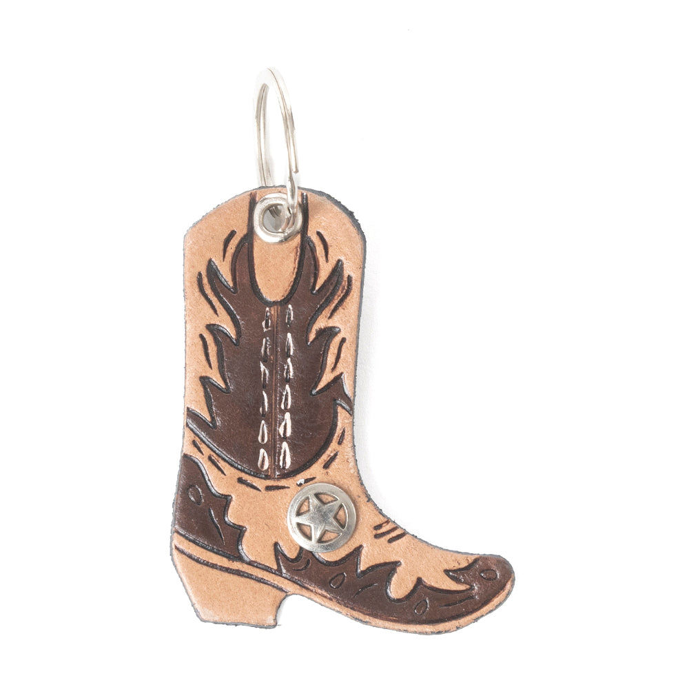 Lil’ Wrangler Leather Key Fob in Cocoa Flame