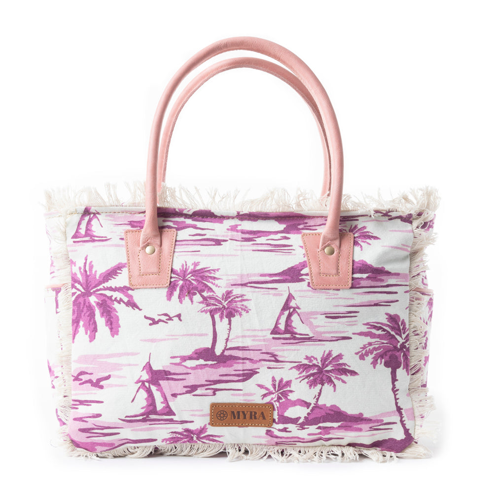 Saint Tropez Tote Bag In White & Purple