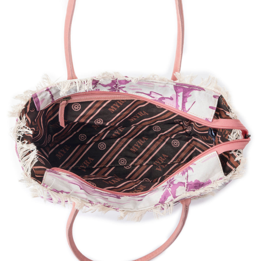 Saint Tropez Tote Bag In White & Purple