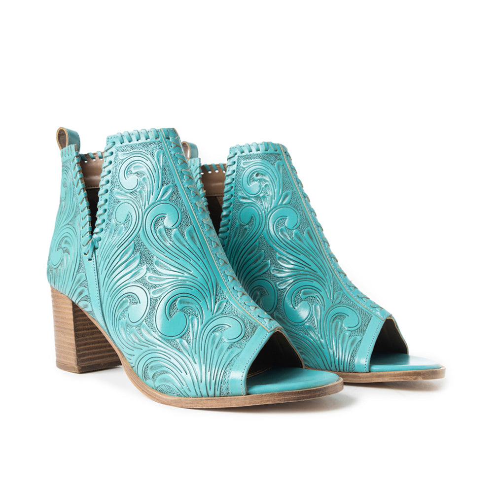 Persimmonee Heels In Turquoise - Myra USA
