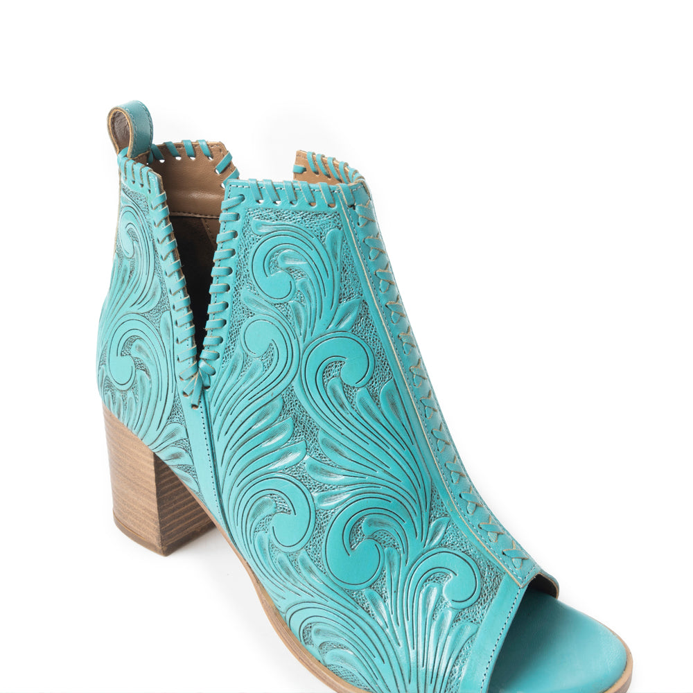 Persimmonee Heels In Turquoise - Myra USA
