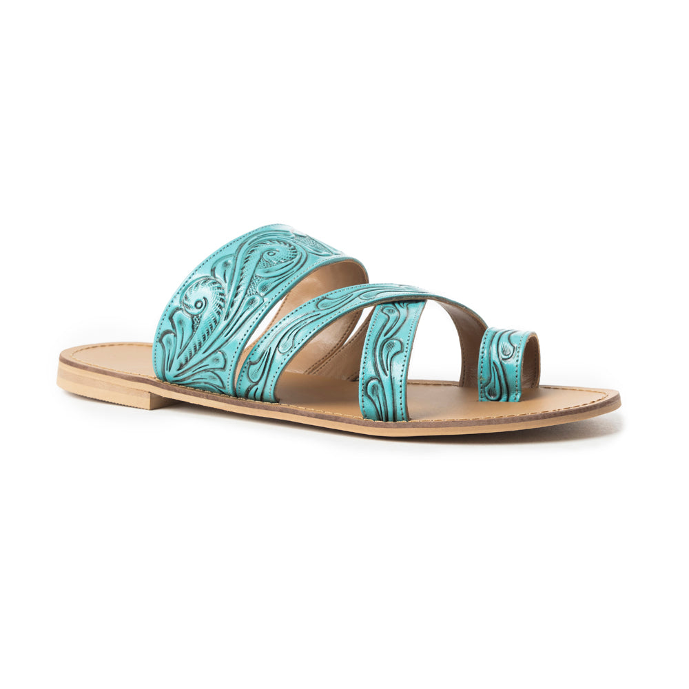 Delia Ridge Sandals In Turquoise - Myra USA