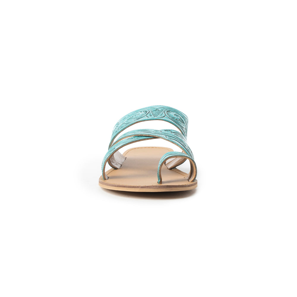Delia Ridge Sandals In Turquoise - Myra USA