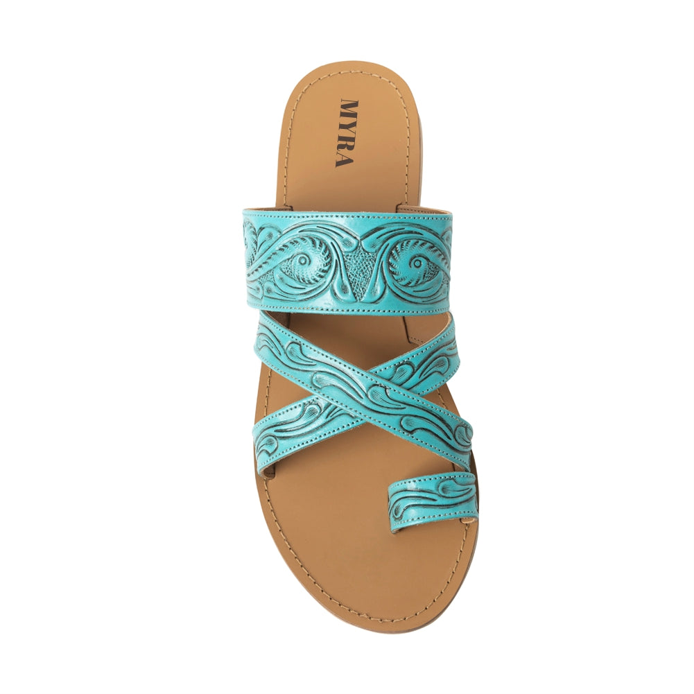 Delia Ridge Sandals In Turquoise - Myra USA