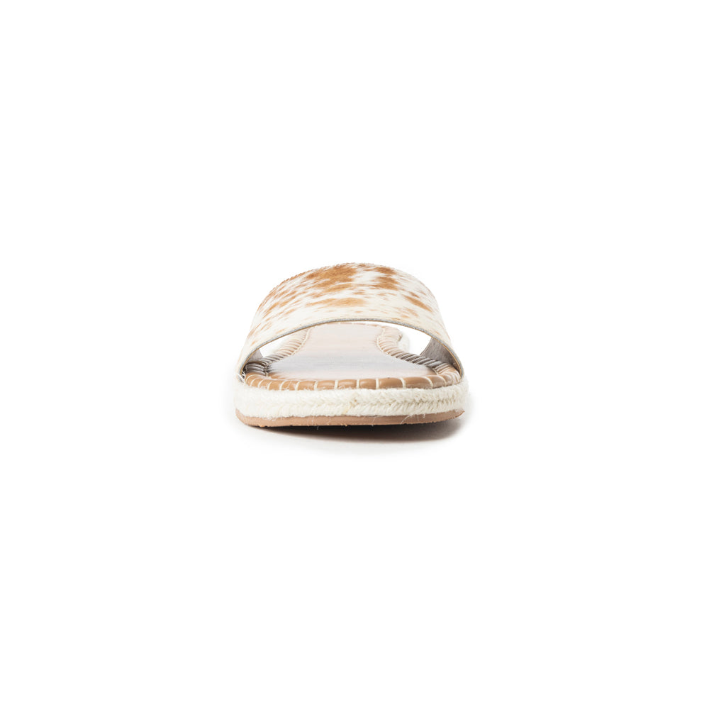 Running Pony Sandals In Brown & White Hairon - Myra USA