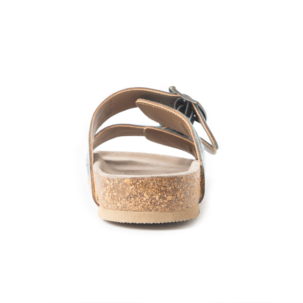 Falling Feather Sandals In Blue and Brown - Myra USA