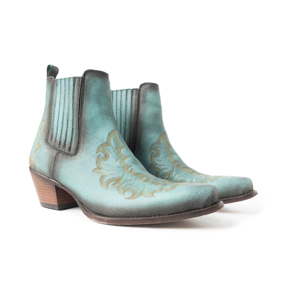 Dearling Ranch Booties In Teal - Myra USA
