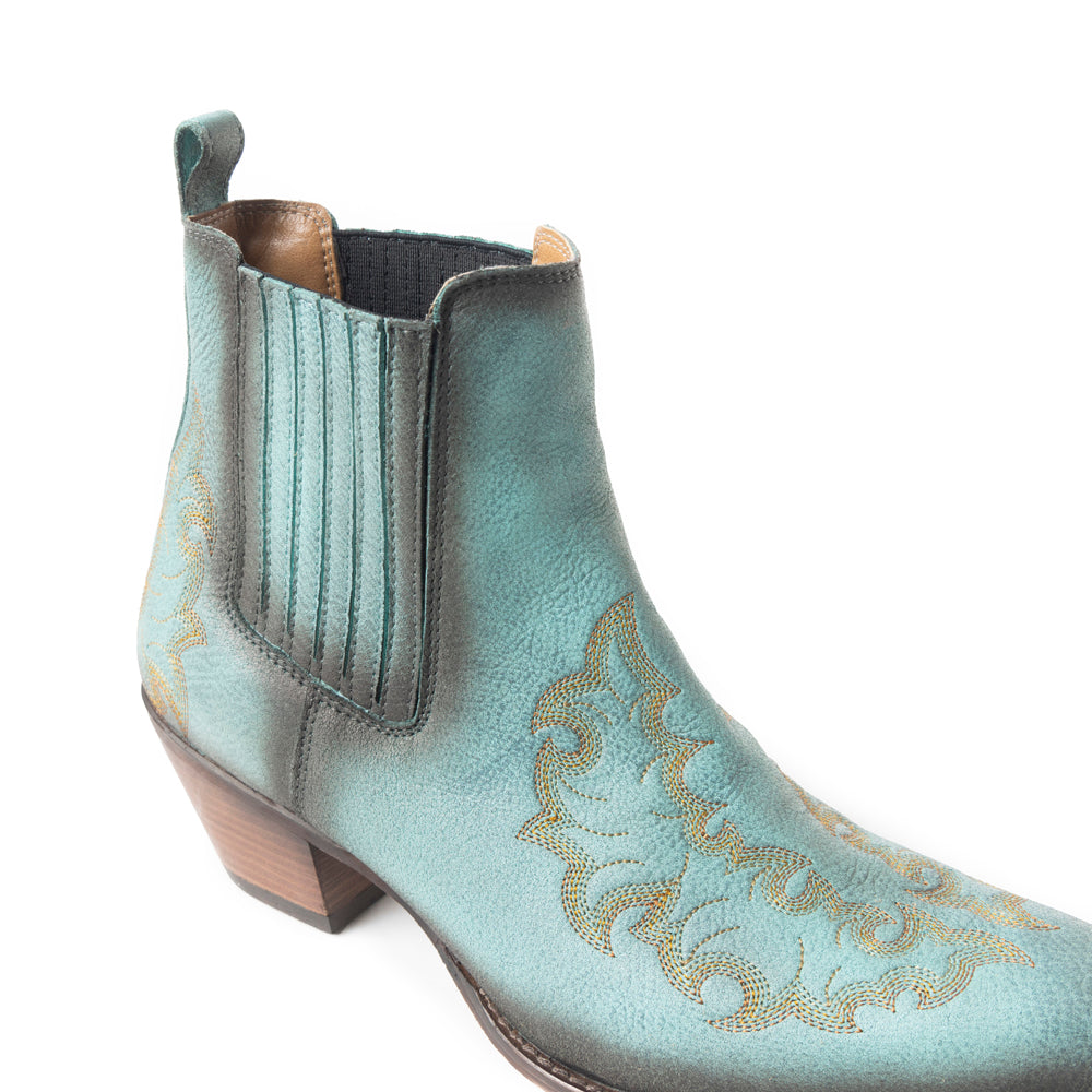 Dearling Ranch Booties In Teal - Myra USA