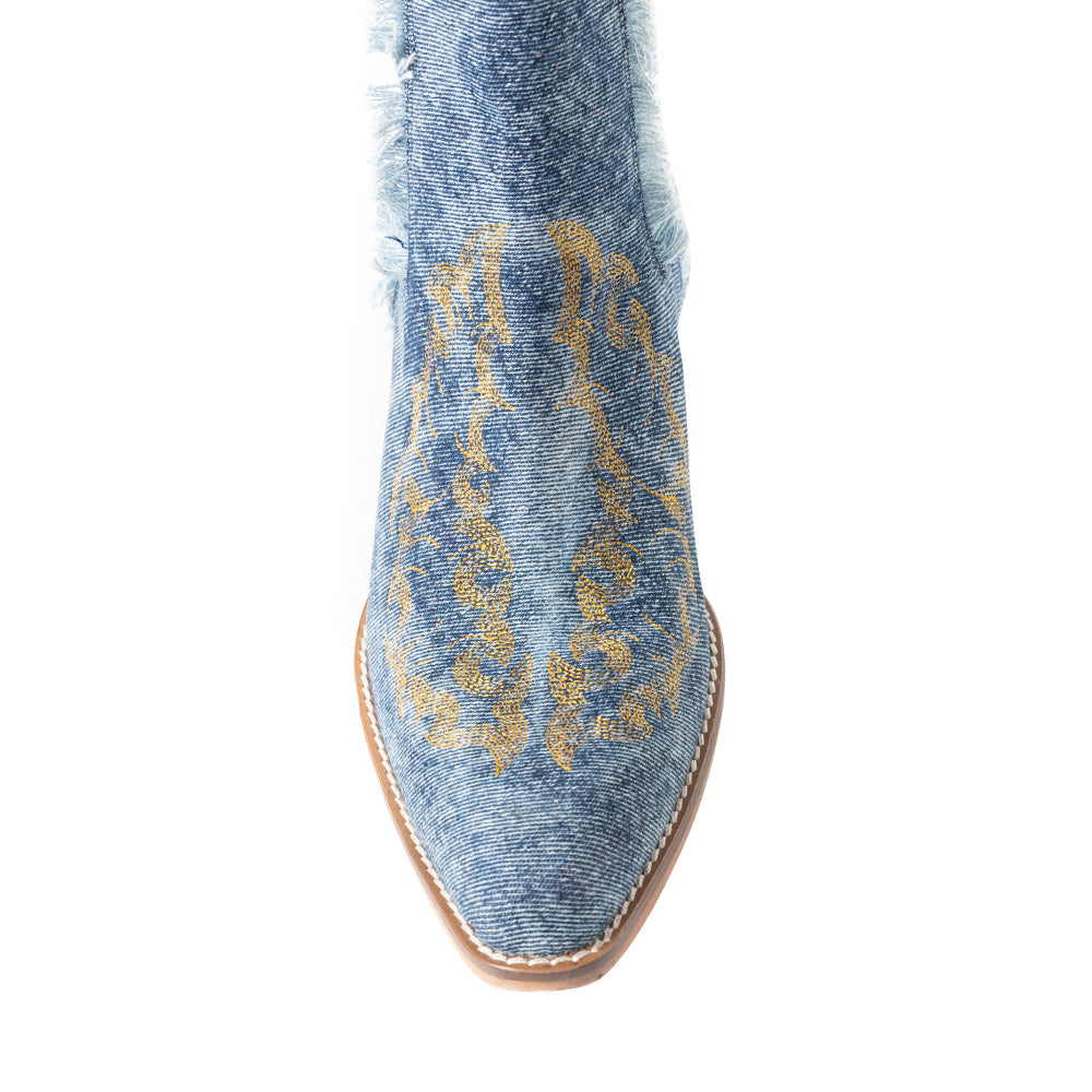 Dearling Ranch Booties In Denim Blue