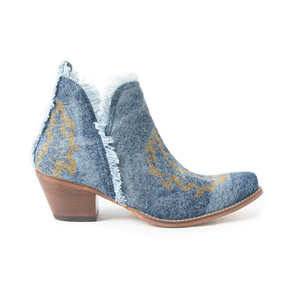 Trail Runner Booties In Denim Blue - Myra USA