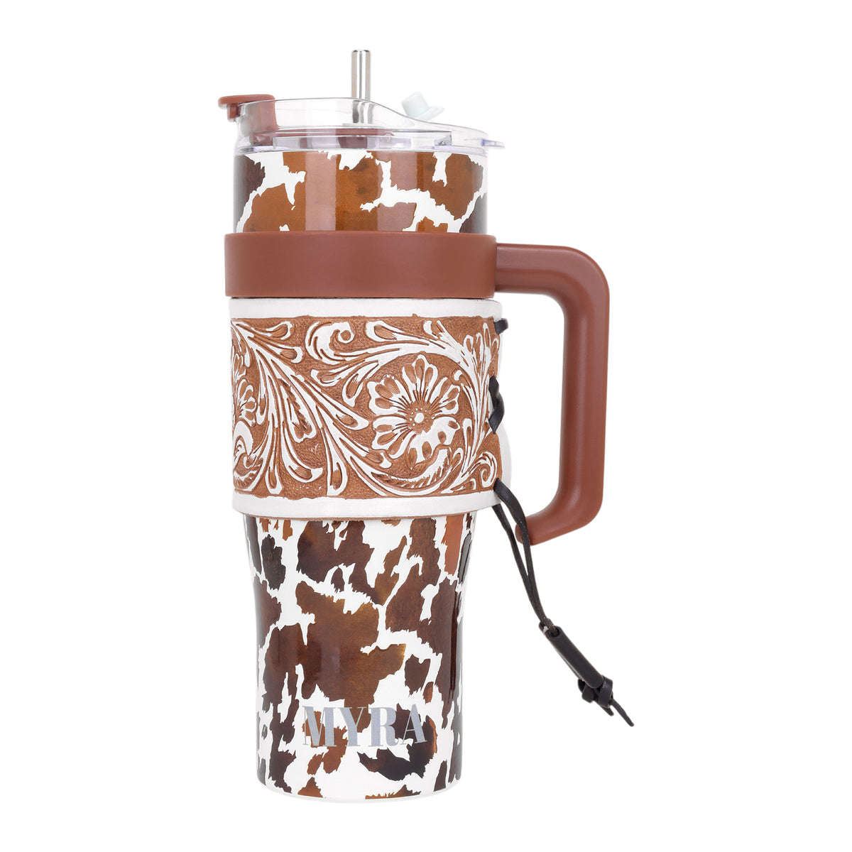 Wide Wyoming Tumbler In Brown and White - Myra USA